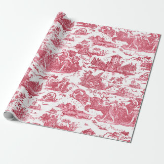 Papel De Regalo Vintage Chariot francés de Dawn Toile de Jouy-Red