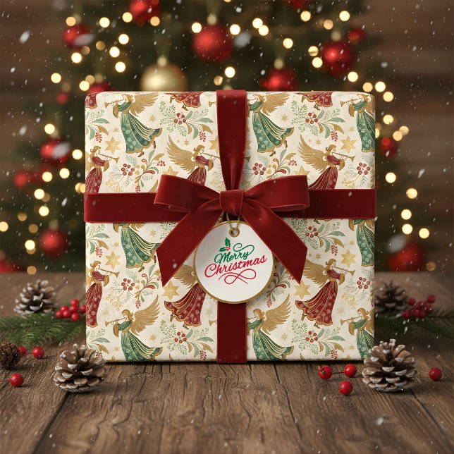 Papel De Regalo Vintage Christmas Angels (Subido por el creador)