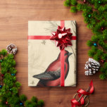Papel De Regalo Vintage Christmas Birds Holly Berry<br><div class="desc">Vintage berry de Navidad,  ramas y pájaros.</div>