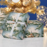 Papel De Regalo Vintage Christmas Card Winter Church Silent Night<br><div class="desc">Tarjeta de felicitación navideña muy vintage muy bonito con una encantadora iglesia de pie en un pueblo cubierto de nieve.</div>