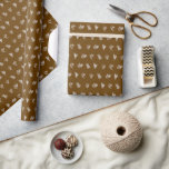Papel De Regalo Vintage Christmas | Cedar Floral | Tan, blanco<br><div class="desc">Este diseño es de mi Colección de Navidades original pero está disponible en rollos para diseños individuales. Creé este diseño a partir de playas de cedro prensadas.</div>
