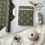 Papel De Regalo Vintage Christmas | Floral de invierno | Verde osc<br><div class="desc">Este diseño es de mi Colección de Navidades original pero está disponible en rollos para diseños individuales.</div>