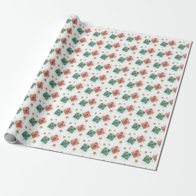 Papel De Regalo Vintage Christmas Holiday Tree (Desenrollado)
