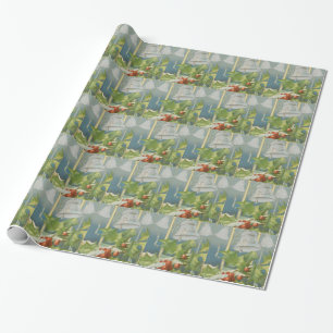 Papel De Regalo Vintage Christmas Holly and Bells