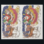 Papel De Regalo Vintage Christmas, Jolly Santa Claus con Sleigh<br><div class="desc">Diseño de vacaciones de Navidades de ilustracion de época del clásico libro de cuentos para niños "Fue la noche antes que los Navidades". Este diseño presenta a un alegre Santa Claus con su burla en el trineo de los juguetes que saca su equipo de renos. Santa está a punto de...</div>