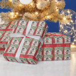 Papel De Regalo Vintage Christmas Poodle<br><div class="desc">Perro Vintage De Navidad En Papel De Acondicionamiento De Vacaciones En La Ventana.</div>