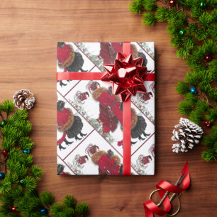 Papel De Regalo Vintage Christmas Red Coat Society Ladies