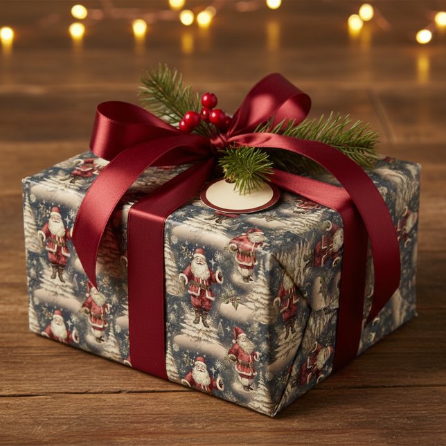 Papel De Regalo Vintage Christmas Santa (Subido por el creador)