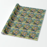 Papel De Regalo Vintage Christmas, Santa Claus haciendo muñecas de<br><div class="desc">Diseño de las vacaciones de ilustracion Vintage Feliz Navidad con una página del libro Santa Claus y Sus Obras. Publicado por McLoughlin Brothers en 1889. La historia nos cuenta del trabajo de Santa haciendo juguetes para todos los niños y chicas buenos del mundo. Esta imagen de la era victoriana muestra...</div>