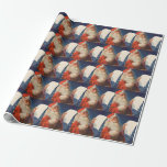 Papel De Regalo Vintage Christmas, Santa Claus Naughty Nice List<br><div class="desc">Ilustracion de la Vintage. Imagen de feriado navideño con un alegre Santa Claus usando a su gorra rojo y revisando su traviesa o buena lista en la Noche de los Navidades.</div>
