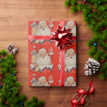 Papel De Regalo Vintage Christmas Santa Claus Waving<br><div class="desc">Vintage Navidad Santa Claus ondeando papel de envolvimiento.</div>