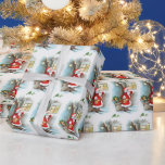 Papel De Regalo Vintage Christmas, Santa fiesta<br><div class="desc">dominio público</div>