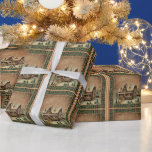 Papel De Regalo Vintage Christmas Snow Covered Victorian Home<br><div class="desc">Papel de envoltura de bonito para las vacaciones de los Navidades. Hermosa imagen de una cabaña victoriana en un día nevado. Los visitantes caminan por el camino para celebrar la temporada.</div>