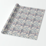 Papel De Regalo Vintage Christmas, Snowscape con Winter Village<br><div class="desc">Ilustracion Vintage Victorian Era Feliz Navidad navideña diseño de temporada de invierno con un pueblo nevado. Un río helado recorre el bosque,  los árboles están cubiertos de nieve y el hielo y las montañas están a lo lejos. ¡Felices fiestas y saludos de temporada!</div>