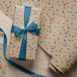 Papel De Regalo Vintage Christmas String Ights On Kraft<br><div class="desc">Viejas luces de cuerda de Navidad en kraft. Estilo retro del país.</div>