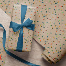 Vintage Christmas String Ights On Kraft