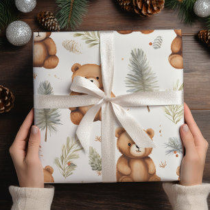Papel De Regalo Vintage Christmas Teddy Bear