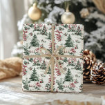 Papel De Regalo Vintage Christmas Toile vacaciones de árbol rojo v<br><div class="desc">Envuelve tus regalos en un estilo atemporal con este papel de envolvimiento de vacaciones victoriano del árbol rojo de Navidad. 🎄 ✨ Con elegantes ilustraciones de tela roja de árboles navideños, azulejos y escenas navideñas de inspiración victoriana, este papel de envolver festivo añade un toque clásico a las celebraciones de...</div>