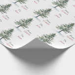 Papel De Regalo Vintage Christmas Tree Personalizado a y desde nom<br><div class="desc">Este artículo está diseñado con un gran Árbol de Navidad con acuarela de color Vintage con luces que los niños seguramente adoran. Eliminando la necesidad de etiquetas,  este artículo se convertirá en su mejor amigo durante las vacaciones.</div>