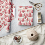 Papel De Regalo Vintage Christmas Treile Toile de Jouy Pink & Red<br><div class="desc">Este encantador árbol de Navidad vintage / Iglesias / Manor House / papel de envoltorio presenta una escena campestre de árbol verde rosa y rojo a la moda, con un diseño de estilo toile de jouy. ¡Es el envolvimiento perfecto, alegre, atractivo, de invierno maravilloso para decorar tus regalos esta temporada!...</div>