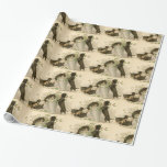 Papel De Regalo Vintage Christmas Victorian lindos perros dachshun<br><div class="desc">Vintage victoriano adorable perro dachshund Navidades envolviendo papel o envoltura de regalo con perros negros,  jugando con un jarrón con mistletoe y berry holly.</div>