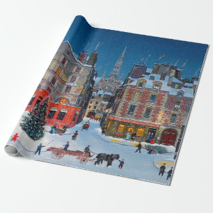 Papel De Regalo Vintage Christmas Village