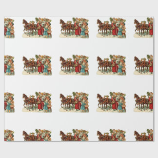 Papel De Regalo Vintage Christmas, Vintage Horse Drawn Christmas,