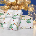 Papel De Regalo Vintage Christmas Woman sacando una vela<br><div class="desc">Vintage Christmas Woman sacando una vela</div>