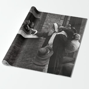 Papel De Regalo Vintage Christmas Wrapping Paper FATHER NAVIDAD
