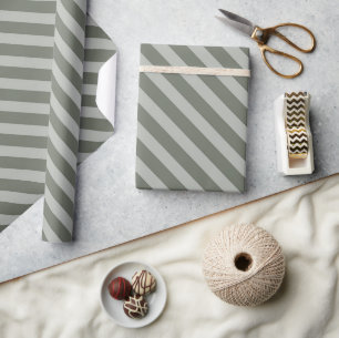 Papel De Regalo Vintage Classic Dark Green Stripes Pattern
