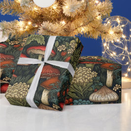 Papel De Regalo Vintage Cottagecore Mushrooms