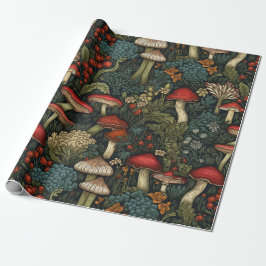 Papel De Regalo Vintage Cottagecore Mushrooms
