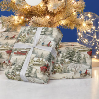 Papel De Regalo Vintage Country Navidades