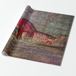 Papel De Regalo Vintage Country Rustic Old Red Texn