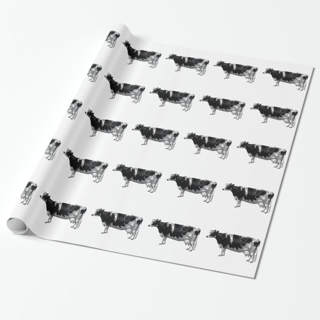 Papel De Regalo Vintage Cow (Desenrollado)