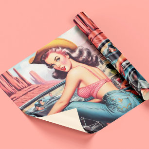 Papel De Regalo Vintage Cowgirl Pin Up