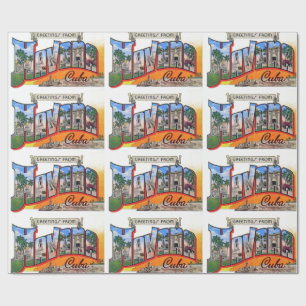 Papel De Regalo Vintage Cuba Viajes - Saludos desde La Habana