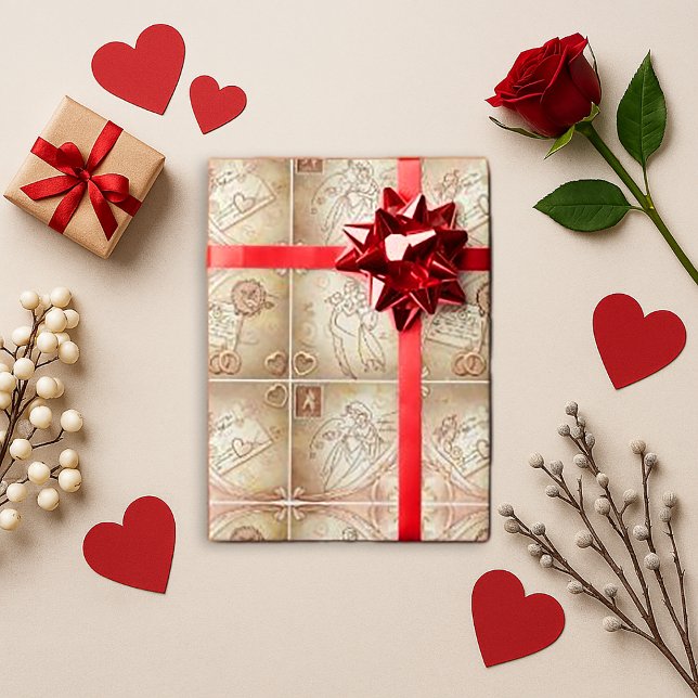 Papel De Regalo Vintage Cupid Valentine Gift (Subido por el creador)
