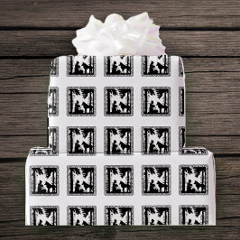 Papel De Regalo Vintage Dancing Bears Black Silhouette