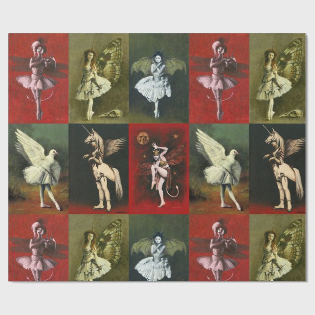 Papel De Regalo Vintage Dancing Imps Wrapping Paper (Superficie plana)
