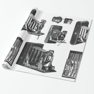Papel De Regalo Vintage de las cámaras del formato grande retro