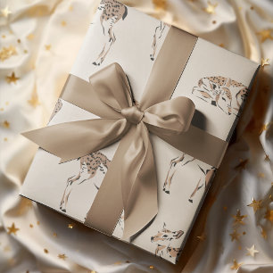 Papel De Regalo Vintage Deer Beige
