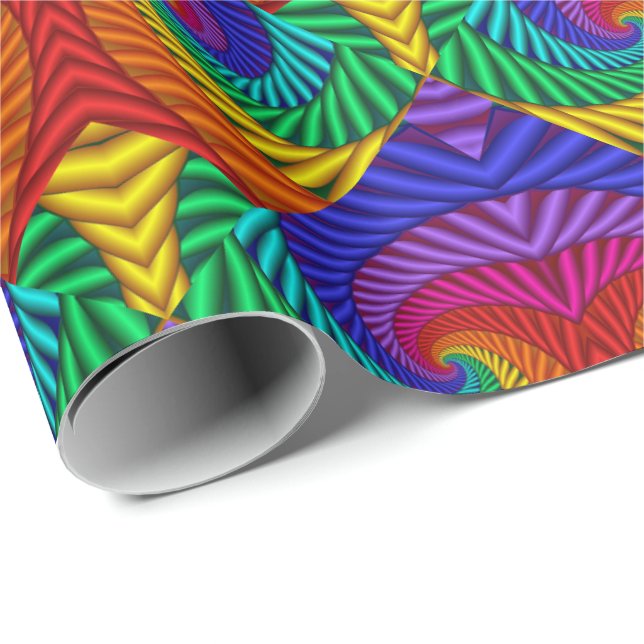 Papel De Regalo Vintage del arcoiris Kaleidoscopio psicodélico (Esquina del rollo)