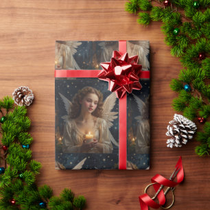 Papel De Regalo Vintage Elegant Navidades Angel