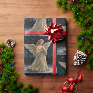Papel De Regalo Vintage Elegant Navidades Angel