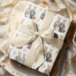 Papel De Regalo Vintage Elegant Rabbits | Easter Wrapping Paper