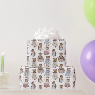 Papel De Regalo Vintage Fancy Dress Bears