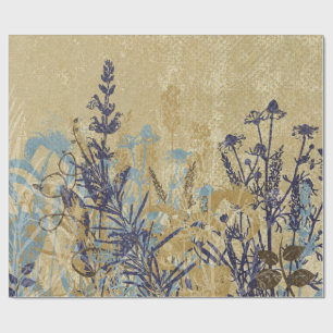 Papel De Regalo vintage floral púrpura
