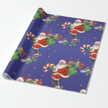 Vintage Flying Santa - Feliz Navidad