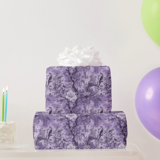 Papel De Regalo Vintage French Purple Toile Fleurie (Regalos de fiesta)